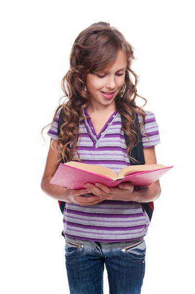 Beautiful little girl with book — Stock Photo, Image