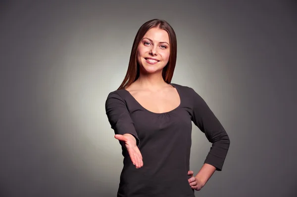 Woman extending her hand for the handshake — Stock Photo, Image