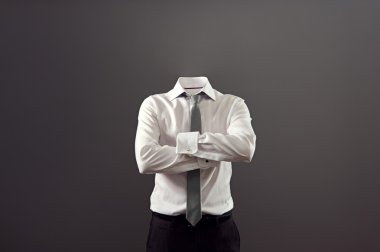 invisible man standing with folded arms clipart