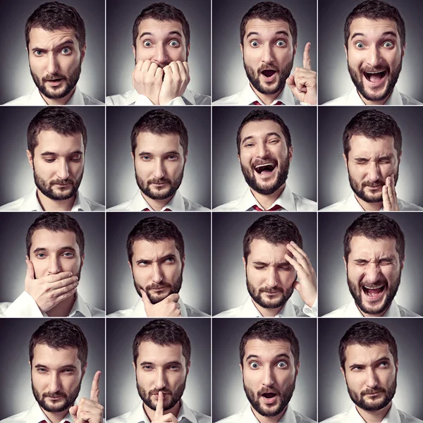 Set of handsome emotional man — Stock Photo, Image