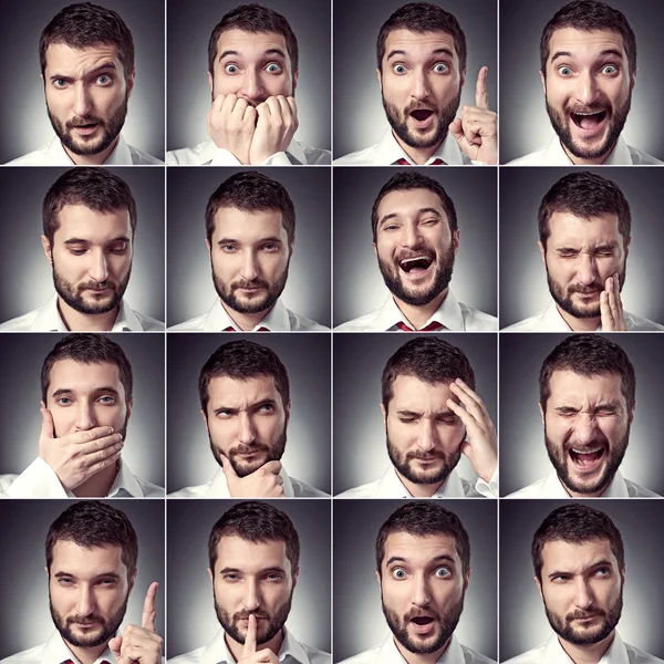 Set of handsome emotional man Royalty Free Stock Images