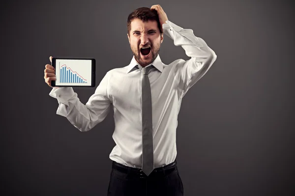 Shocked businessman with report Stock Image
