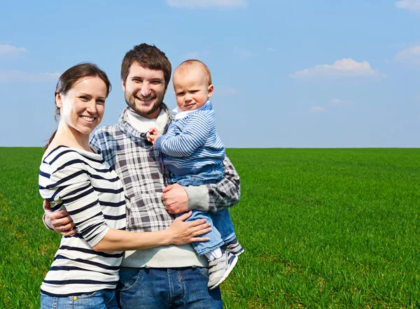 Happy family at outdoors — Stock Photo, Image