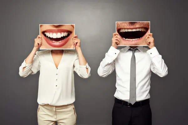 Foto van lachen vrolijk paar Rechtenvrije Stockafbeeldingen