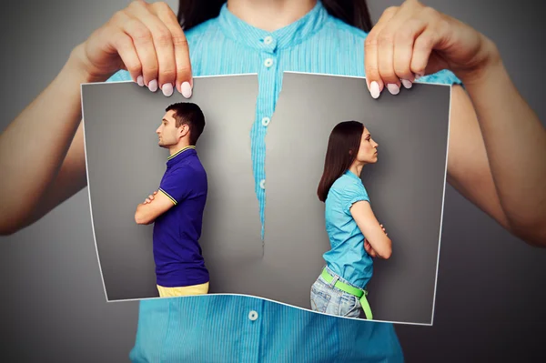 Photo of young couple in quarrel — Stock Photo, Image