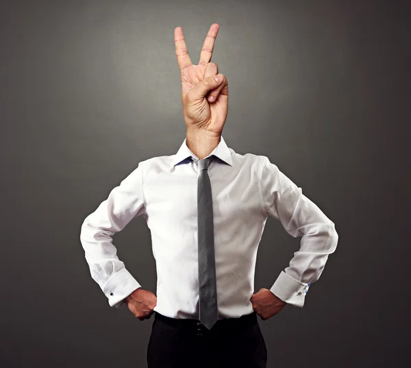 Man with victory sign — Stock Photo, Image