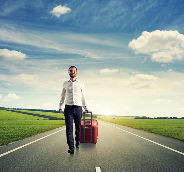 Excited businessman walking — Stock Photo, Image