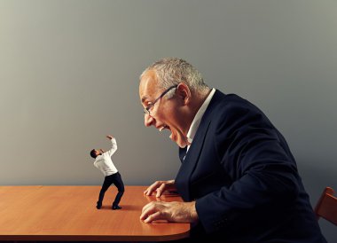 boss is screaming at bad worker clipart
