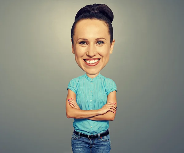 Pretty smiley girl with big head — Stock Photo, Image