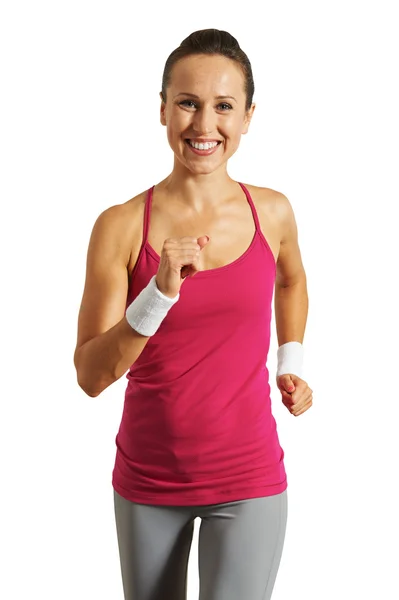 Smiley and happy sportswoman — Stock Photo, Image