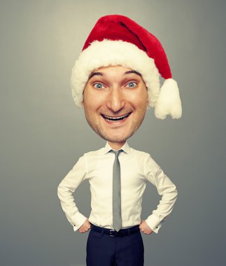 neşeli Noel Baba adam koca kafa ile