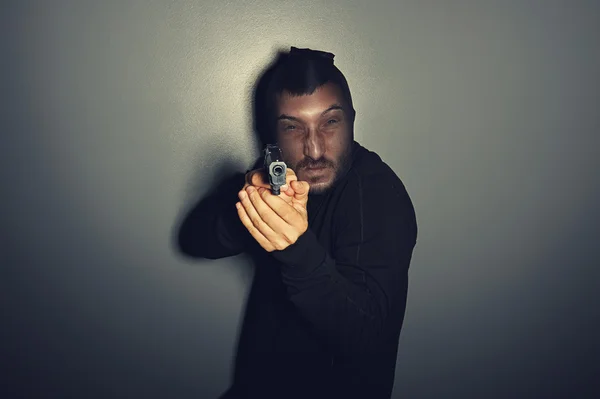 Criminal man with stocking on head — Stock Photo, Image