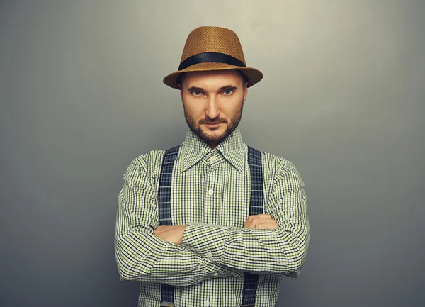 Man in ingecheckte shirt — Stockfoto