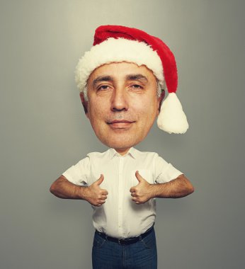 başparmak gösterilen komik bighead adam