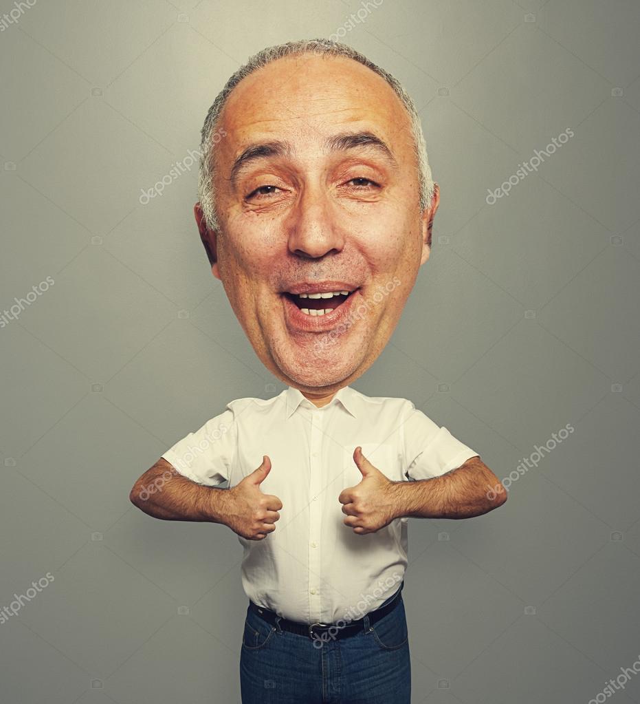 Funny laughing man showing thumbs up Stock Photo by ©konstantynov 36600949