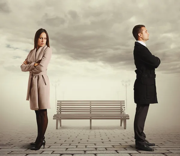 Caucasian couple in quarrel — Stock Photo, Image