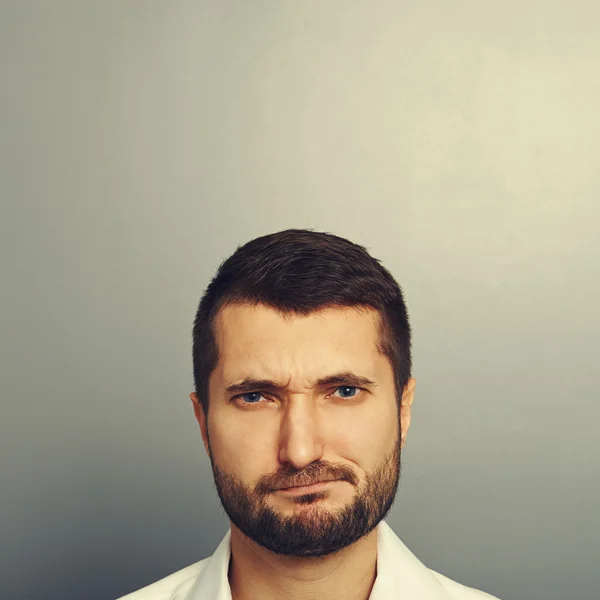 Displeased man with empty copyspace — Stock Photo, Image