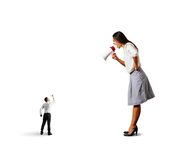 Man looking up and showing fist — Stock Photo, Image