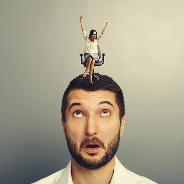 Surprised man with happy woman — Stock Photo, Image