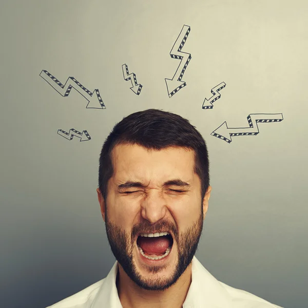 Retrato emocional de homem de negócios estressado — Fotografia de Stock