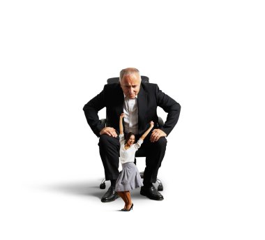 mutlu küçük kadın arayan adam