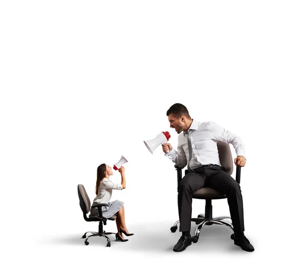 Hombre descontento y mujer gritando — Foto de Stock