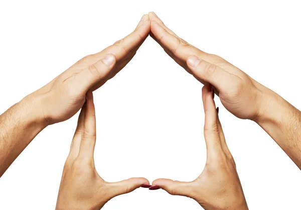 Hand home symbol — Stock Photo, Image