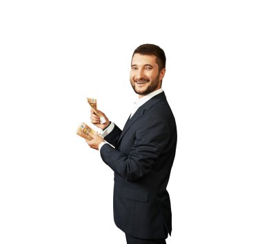 para sayma işadamı gülüyor