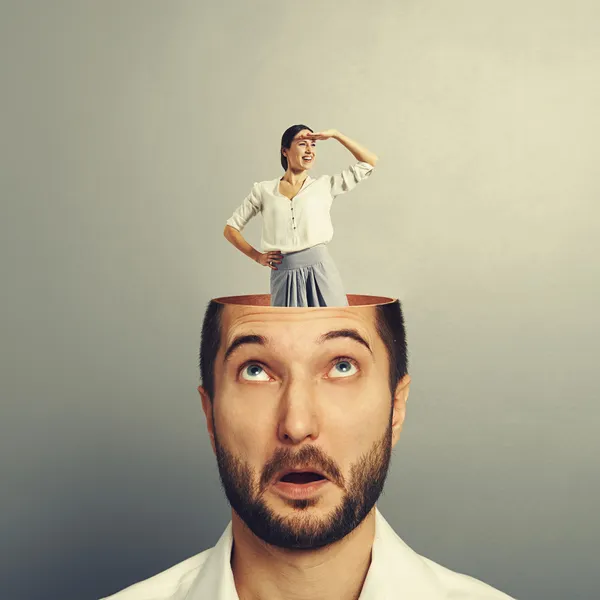 Hombre con risa mujer de negocios — Foto de Stock