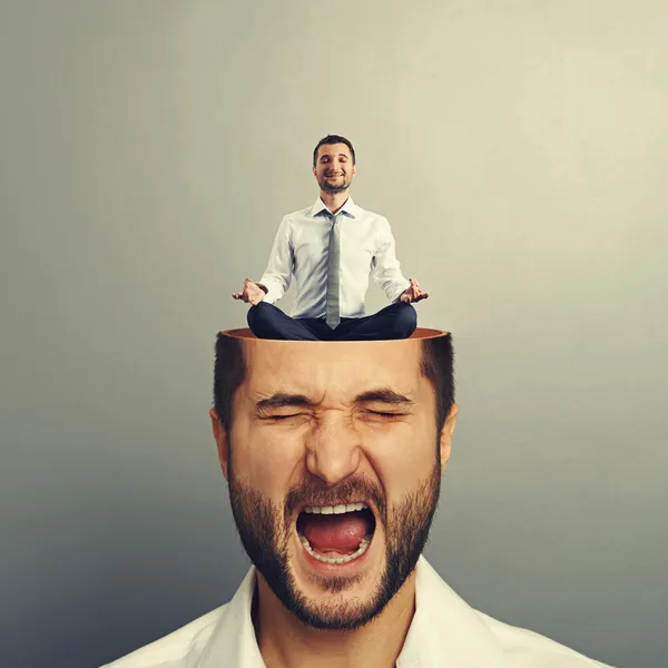 Homem estressado e homem de negócios calmo — Fotografia de Stock