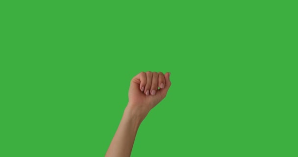 Hand showing ok sign over green background — Stock Video