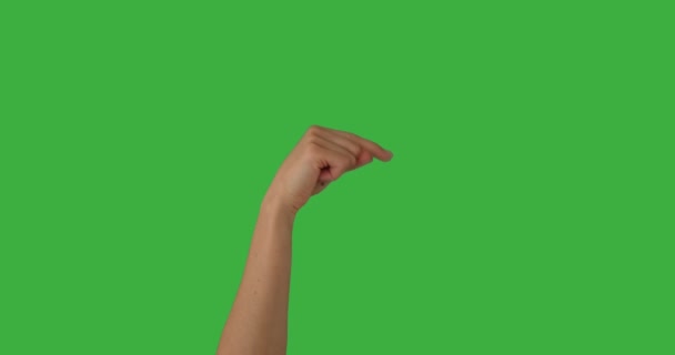 Woman pointing finger and giving thumbs up gesture — Stock Video