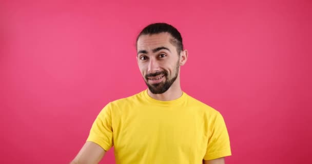 Man showing ok gesture with hand — Stock Video