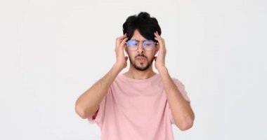 Young man suffering from severe headache