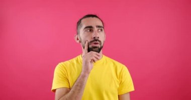 Thoughtful man amazed on coming up with a good idea