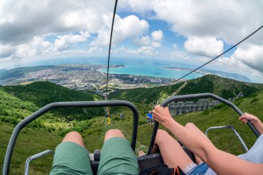 Cable way, view of the bay, Russia, Anapa