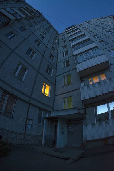 Apartment House Russia Bottom View Residential Building Province — Stock Photo, Image