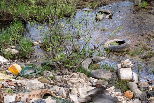 Dirty Ditch Runoff Flows River — стоковое фото