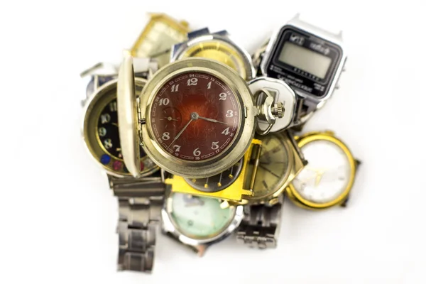 Different Watches White Background — Foto Stock