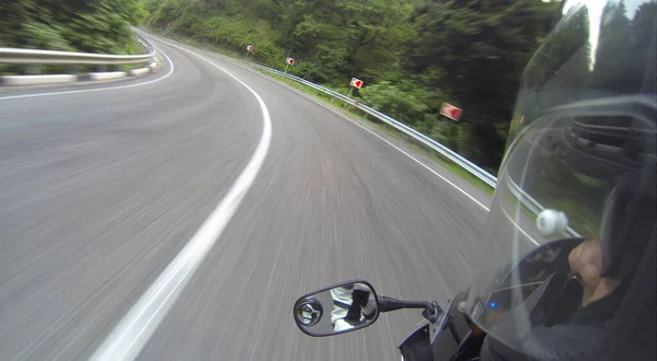 Sportbike Turn High Speed First Person View — Stock Fotó