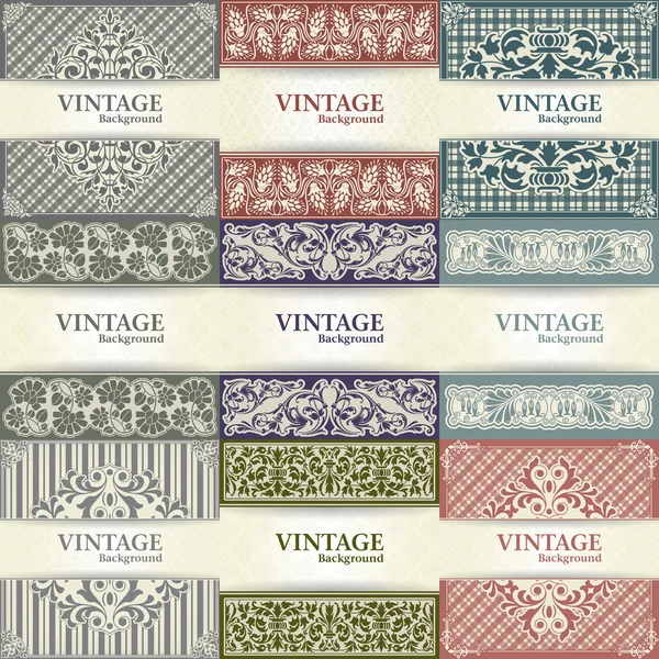 Conjunto de fundo vintage — Vetor de Stock