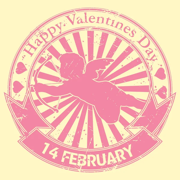 Joyeux timbre de Saint Valentin — Image vectorielle