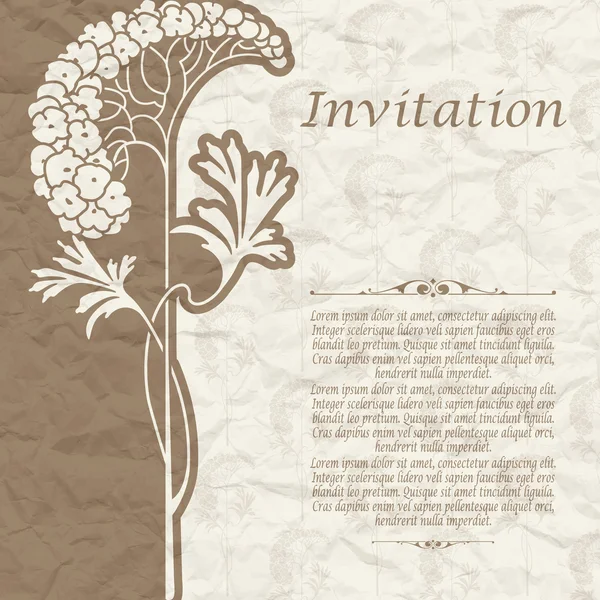 Fondo vintage para la invitación con flores — Archivo Imágenes Vectoriales