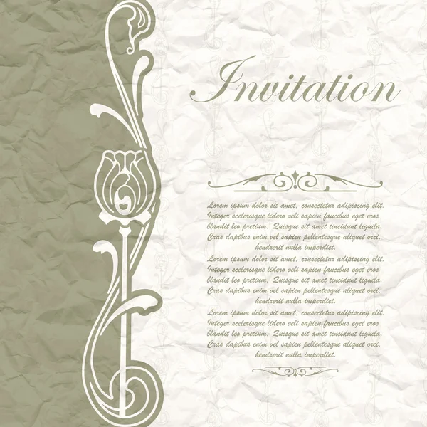 花と招待のためのビンテージ背景 — ストックベクタ