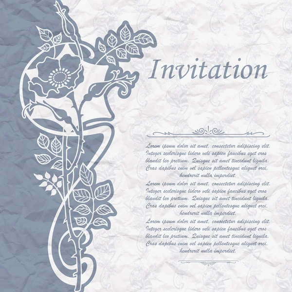 Fond vintage pour l'invitation aux fleurs — Image vectorielle