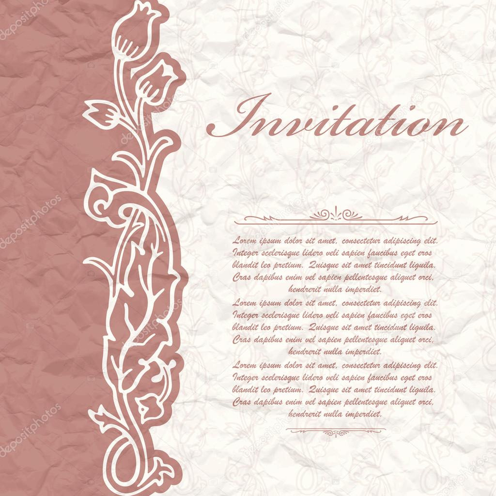 Vintage background for the invitation with flowers