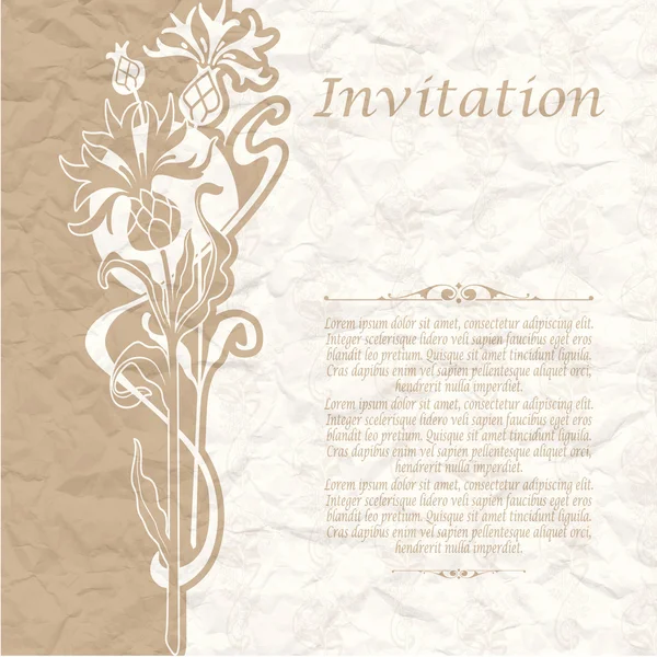 Fond vintage pour l'invitation aux fleurs — Image vectorielle