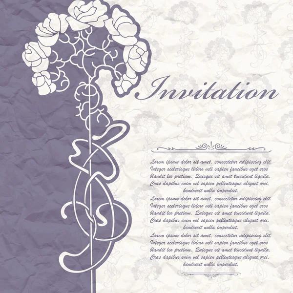 Fondo vintage para la invitación con flores — Vector de stock