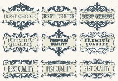 retro vintage etiket kümesi