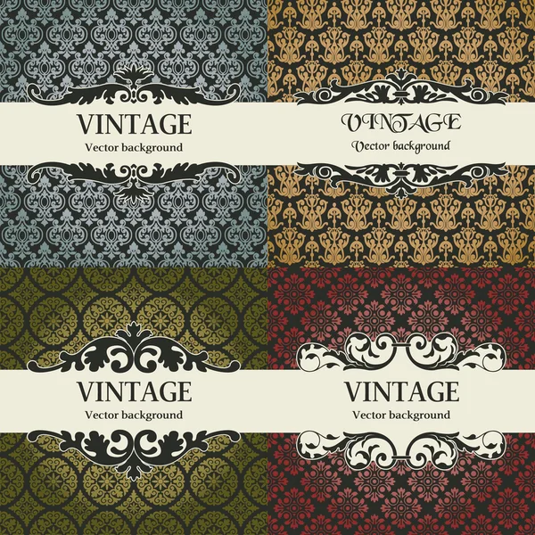 Conjunto de fundo vetor vintage — Vetor de Stock